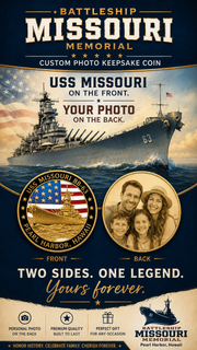 Custom Photo Challenge Coin Battleship Missouri (2 QTY)